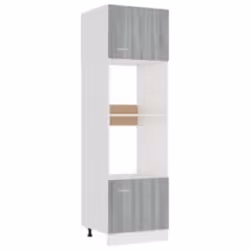 vidaXL Microwave Cabinet Grey Sonoma 60x57x207 cm Engineered Wood cupboard