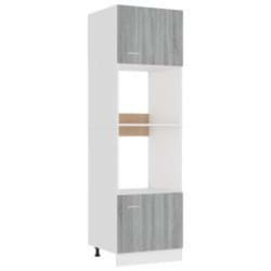 vidaXL Microwave Cabinet Grey Sonoma 60x57x207 cm Engineered Wood cupboard
