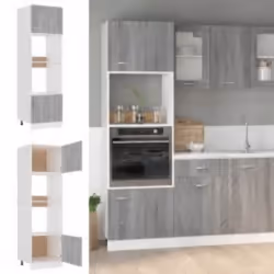 vidaXL Microwave Cabinet Grey Sonoma 60x57x207 cm Engineered Wood cupboard