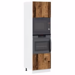 vidaXL Microwave Cabinet Old Wood 60x57x207 cm Engineered Wood cupboard