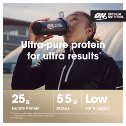 Optimum Nutrition Gold Standard 100% Isolate for Muscle Support and Repair, High Whey Protein Powder with BCAA Amino Acids, Low Sugar, Low Fat Sports