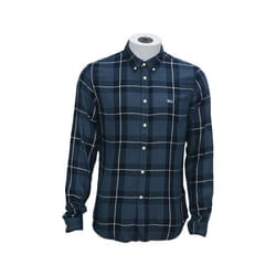 TOMMY JEANS Mens Oxford Shirts Party Long Sleeve Formal Top - Navy, S