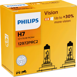 Philips Vision 12972PRC2 car headlight bulb, 55 W, 12 V, H7, Halogen, 2 pc(s)