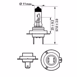 PHILIPS 12972XV+BW Bulb, spotlight H7 12V 55W 3500K Halogen