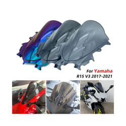 REALZION Motorcycle Windshield WindScreen Deflector Screen Shield Double - Clear