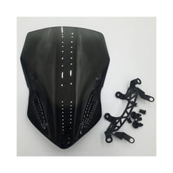 Motorcycle High Quality Windshield WindScreen Smoke Black Screen W/ Bracket - black