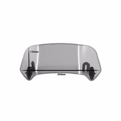 Motorcycle Adjustable Windscreen Wind Deflector Spoiler Extension Windshield - Large Smoke