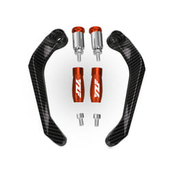 Motorcycle Handguard Guard Windshield Deflector Handlebar Grip Protector - orange