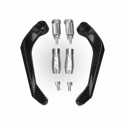 Motorcycle Handguard Guard Windshield Deflector Handlebar Grip Protector - silver