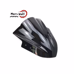 Windshield WindScreen Double Bubble Motorcycle Wind Screen For KAWASAKI - black