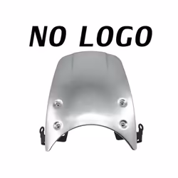 Motorcycle Windshield Aluminum Windscreen Headlight Fairing Wind Deflector - Silver