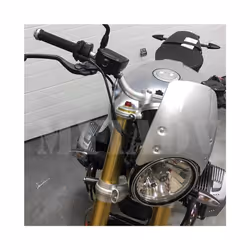 Motorcycle Windshield Aluminum Windscreen Headlight Fairing Wind Deflector - Silver