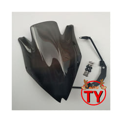 Motorbike Windshield Windscreen w/Bracket High Quality Smoke Clear For - black