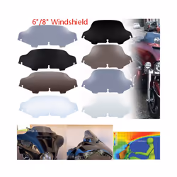 Motorcycle Wave Windshield Windscreen Fairing Wind Deflector For Harley - 13In Smoke