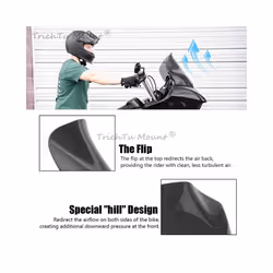 13" Motorcycle Cycle Wave Windshield Fairing Windscreen Cover For Harley - Tea