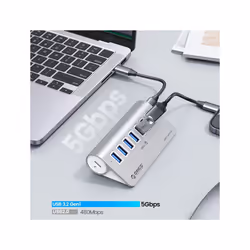 ORICO M3U7 Aluminum Alloy 7-Port USB 3.2 Gen1 5Gbps HUB with 1m Cable(Silver)