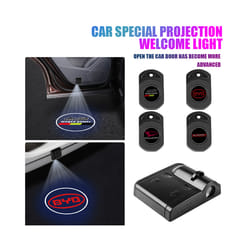 1/2Pcs Car Door Badge Welcome Light HD Wireless Projector Lamps Accessories - For Porsche, 2Pcs with logo
