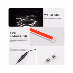 Super Bright Led Car Hood Daytime Running Light Strip Scan Lighting Decoration - 180cm, white