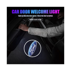 Car Door Decoration 3D Wireless Projector Lamp HD Welcome Lights Accessories - For Audi, 2Pcs with logo