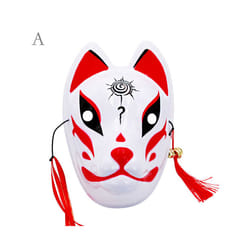 Anime Demon Slayer Fox Masks Japanese Cat Mask Half Face Masquerade Festival - A