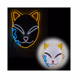 Glowing Cosplay Mask Horror Skull Smiling Face Joker Japanese Anime LED - W