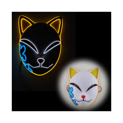 Glowing Cosplay Mask Horror Skull Smiling Face Joker Japanese Anime LED - W
