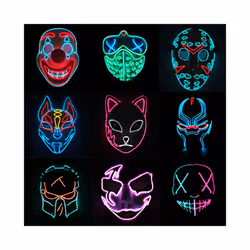 Glowing Cosplay Mask Horror Skull Smiling Face Joker Japanese Anime LED - W