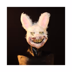 Bloody Plush Bunny Mask Halloween Ghost Festival Mask Realistic Bloody - D