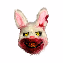 Bloody Plush Bunny Mask Halloween Ghost Festival Mask Realistic Bloody - B