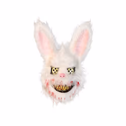 Bloody Plush Bunny Mask Halloween Ghost Festival Mask Realistic Bloody - A