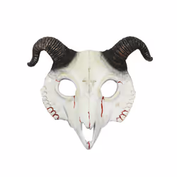 Halloween Cosplay Billy Goat Skull Mask Half Face Masquerade Carnival - White 1
