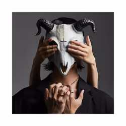 Halloween Cosplay Billy Goat Skull Mask Half Face Masquerade Carnival - White 1