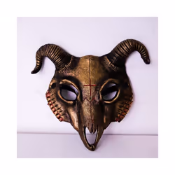 Halloween Cosplay Billy Goat Skull Mask Half Face Masquerade Carnival - Gold