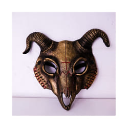 Halloween Cosplay Billy Goat Skull Mask Half Face Masquerade Carnival - Gold