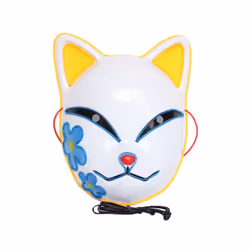 Kitsune Foxes Cat Masks for Cosplay Japanese Kabuki Traditional Halloween - Y