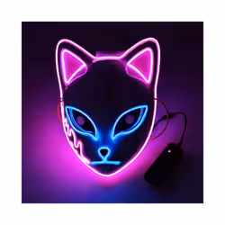 Kitsune Foxes Cat Masks for Cosplay Japanese Kabuki Traditional Halloween - Y