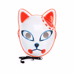Kitsune Foxes Cat Masks for Cosplay Japanese Kabuki Traditional Halloween - R