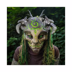 New Green Forest Elf Old Man Mask Realistic Costume Full Head Latex Mask - as photo
