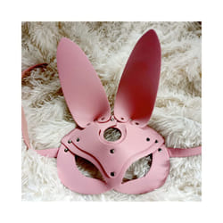 Sexy Bunny Ears Masks Pink PU Leather Masquerade Cosplay Masks Bondage - EM-071P