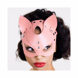 Sexy Bunny Ears Masks Pink PU Leather Masquerade Cosplay Masks Bondage - EM-071P