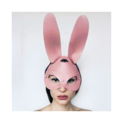 Sexy Bunny Ears Masks Pink PU Leather Masquerade Cosplay Masks Bondage - EM-012P