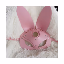 Sexy Bunny Ears Masks Pink PU Leather Masquerade Cosplay Masks Bondage - EM-018
