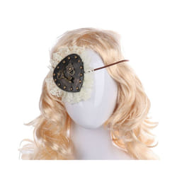 6XDA Clock Eye Patches Steampunk Single Eye Mask Halloween Cosplay Theme - A