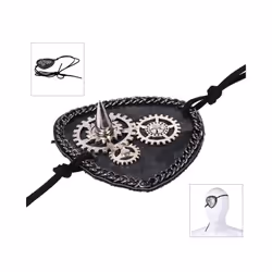 6XDA Clock Eye Patches Steampunk Single Eye Mask Halloween Cosplay Theme - C