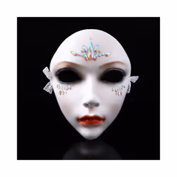 Chinese Style Female Resin Mask Hand-Painted Ancient Style Mask Halloween - D