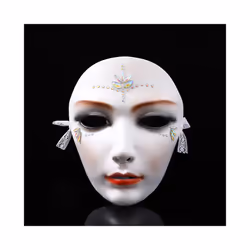 Chinese Style Female Resin Mask Hand-Painted Ancient Style Mask Halloween - D
