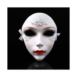 Chinese Style Female Resin Mask Hand-Painted Ancient Style Mask Halloween - A