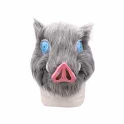 Inosuke Hashibira Mask Helmet Demon Slayer Kimetsu No Yaiba Cosplay Hood - gray mask