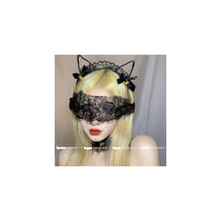 Lace Transparent Eye Mask Rabbit Ears Cat Ear Headband Sexy Cosplay Costumes - 6