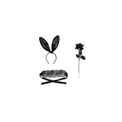 Lace Transparent Eye Mask Rabbit Ears Cat Ear Headband Sexy Cosplay Costumes - 16